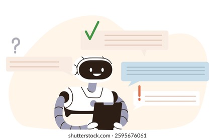 Illustration Vector graphic of robot validating data