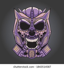 Illustration Vector Graphic Robotics Skull Black