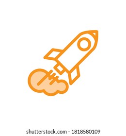 Ilustración Gráfica vectorial del icono del cohete. Apto para la nave espacial, el futuro, la fantasía, la nave espacial, etc.