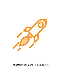 Illustration Vector graphic of rocket icon. Fit for spaceship, future, fantasy, spacecraft etc.