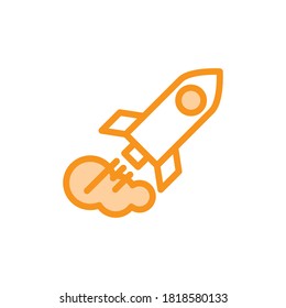Illustration Vector graphic of rocket icon. Fit for spaceship, future, fantasy, spacecraft etc.