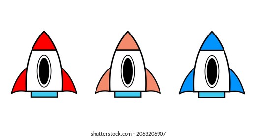 Illustration vector graphic of rocket icon. Great for app logos, programs, etc. Simple flat image