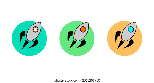 Illustration, Vektorgrafik von Raketensymbol. Ideal für App-Logos, Programme etc. Einfaches Flachbild