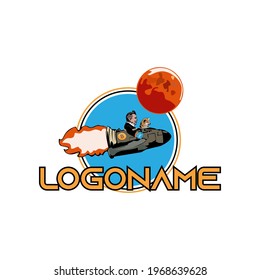 Ilustración Gráfica vectorial del logotipo del cohete