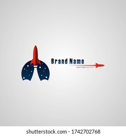 Illustration vector graphic of Rocket in the Night Sky. Perfect to use for Technology Company