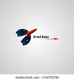 Illustration vector graphic of Rocket in the Night Sky. Perfect to use for Technology Company