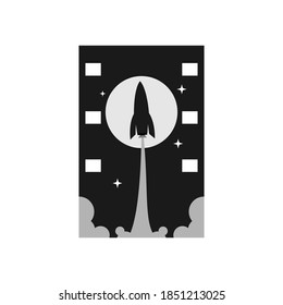 Illustration Vector Graphic of Rocket Night Film. Perfect to use for Cinema logo