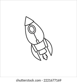 Illustration vector graphic of Rocket ship flying on a white background. perfect for logo and etc.
