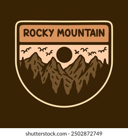 Illustration vector graphic of ROCKY MOUNTAIN NATIONAL PARK BADGE for apparel design merchandise, such as logos on product packaging