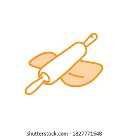 Illustration Vector graphic of rolling pin icon. Fit for bakery, cooking, kitchen utensil etc.