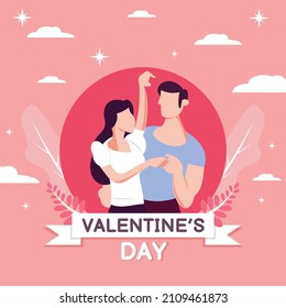 illustration vector graphic of romantic couple holding hands, perfect for religion, holiday, culture, valentine, greeting card, postcard, wedding, etc.