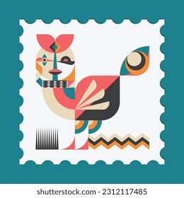 Illustration, Vektorgrafik von Hahn mit geometrischem Konzept perfekt für die Wanddekoration