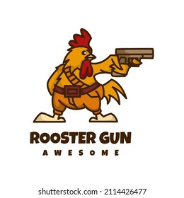 Illustration, Vektorgrafik von Rooster Gun, gut für Logo-Design