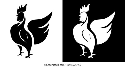 Illustration vector graphic of rooster icon. Rooster head logo. Simple flat image