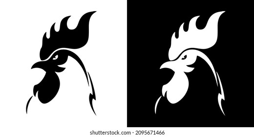 Illustration vector graphic of rooster icon. Rooster head logo. Simple flat image