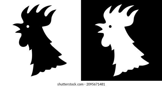 Illustration vector graphic of rooster icon. Rooster head logo. Simple flat image