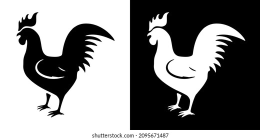 Illustration vector graphic of rooster icon. Rooster head logo. Simple flat image