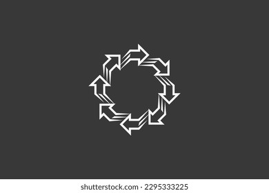 Illustration vector graphic of round arrow move geometric. Good for symbol or logo