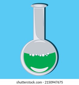 Illustration vector graphic of round bottom flask, perfect for science, chemistry, research, etc.