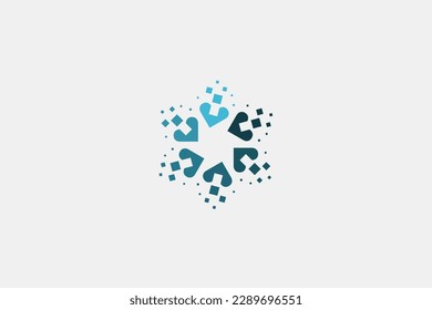 Illustration vector graphic of round geometric colorful digital technology. Good for logo