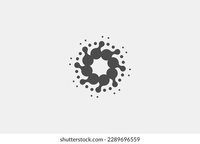 Gráfico vectorial de ilustración de tecnología de ciencia geométrica redonda. Bueno para el logotipo