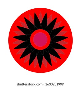 illustration vector graphic of round logo with a red background. good for logos icons symbols signs. etc.