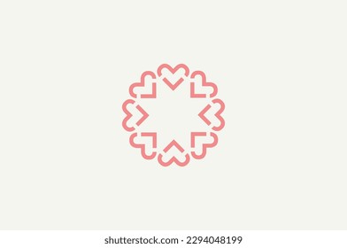 Ilustración vectorial gráfica de amor redondo geométrico