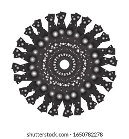 illustration vector graphic of Round ornament in 3D on white background. with a shiny black color. fit for logo, icon or symbol, etc