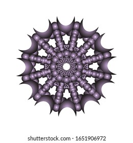 illustration vector graphic of Round ornament in 3D on white background. with a shiny gray color. fit for logo, icon or symbol, etc