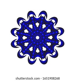 ilustración vectorial de ornamento redondo en 3D sobre fondo blanco. de un color azul brillante.  para el logotipo, icono o símbolo, etc