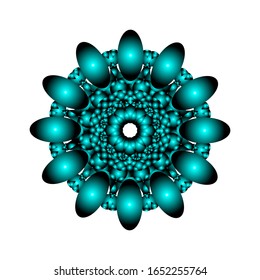illustration vector graphic of Round ornament in 3D on white background. fit for logo, with a shiny light blue color icon or symbol, etc