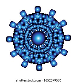 illustration vector graphic of Round ornament in 3D on white background. with a shiny blue color. fit for logo, icon or symbol, etc
