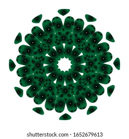 illustration vector graphic of Round ornament in 3D on white background. with a shiny green color. fit for logo, icon or symbol, etc