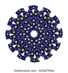 Vektorillustration-Grafik von Rundschmuck in 3D auf weißem Hintergrund. mit glänzender Blau- und Graufarbe.  geeignet für Logo, Symbol oder Symbol usw.