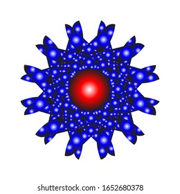 illustration vector graphic of Round ornament in 3D on white background. with a shiny blue color. fit for logo, icon or symbol, etc