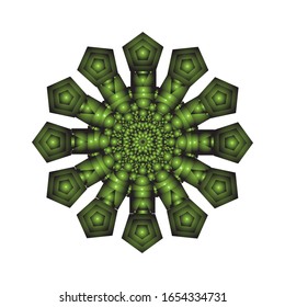 illustration vector graphic of Round ornament in 3D on white background. fit for logo, icon or symbol, etc