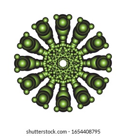 illustration vector graphic of Round ornament in 3D on white background. fit for logo, icon or symbol, etc 