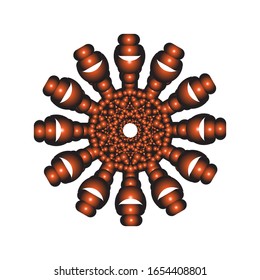 illustration vector graphic of Round ornament in 3D on white background. fit for logo, icon or symbol, etc 