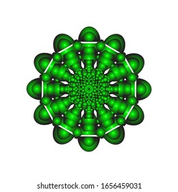 illustration vector graphic of Round ornament in 3D on white background. Geometric Mandala Design. fit for logo, icon or symbol, etc