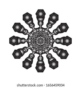 illustration vector graphic of Round ornament in 3D on white background. Geometric Mandala Design. fit for logo, icon or symbol, etc