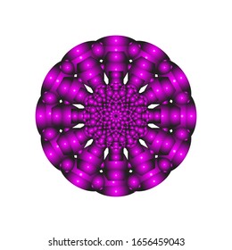 ilustración vectorial de ornamento redondo en 3D sobre fondo blanco. Diseño de Mandala geométrica. para el logotipo, icono o símbolo, etc