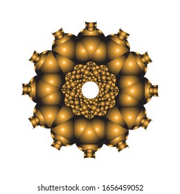 illustration vector graphic of Round ornament in 3D on white background. Geometric Mandala Design. fit for logo, icon or symbol, etc