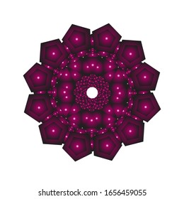 illustration vector graphic of Round ornament in 3D on white background. Geometric Mandala Design. fit for logo, icon or symbol, etc