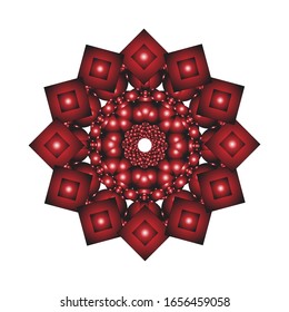 ilustración vectorial de ornamento redondo en 3D sobre fondo blanco. Diseño de Mandala geométrica. para el logotipo, icono o símbolo, etc