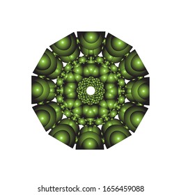 ilustración vectorial de ornamento redondo en 3D sobre fondo blanco. Diseño de Mandala geométrica. para el logotipo, icono o símbolo, etc