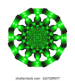 illustration vector graphic of Round ornament in 3D on white background. fit for logo, icon or symbol, etc
