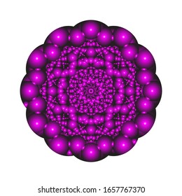 illustration vector graphic of Round ornament in 3D on white background. Geometric Mandala Design. with a shiny purple color. fit for logo, icon or symbol, etc