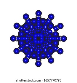 illustration vector graphic of Round ornament in 3D on white background. Geometric Mandala Design. with a shiny blue color. fit for logo, icon or symbol, etc