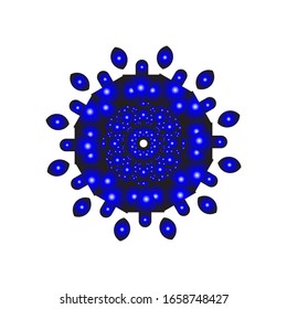 illustration vector graphic of Round ornament in 3D on white background. Geometric Mandala Design. with a shiny blue color. fit for logo, icon or symbol, etc