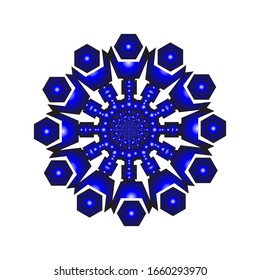 ilustración vectorial de ornamento redondo en 3D sobre fondo blanco. Diseño de Mandala geométrica. para el logotipo, icono o símbolo, etc